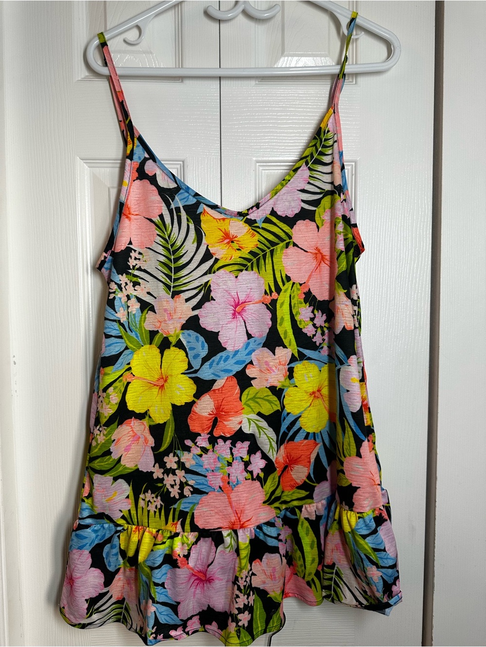 Hurley Black Floral Tropical Tank Top #72
